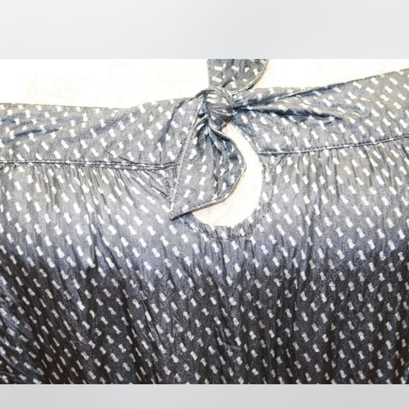 Gap Women Silk Summer Boho Blue White Geometrical Dress Spaghetti Strap 10 - Picture 6 of 10